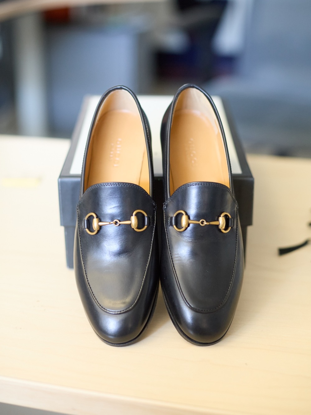 NIB Gucci Women's Jordaan Black Leather Horsebit Loafers Size 36 / US 6 - Picture 2 of 6
